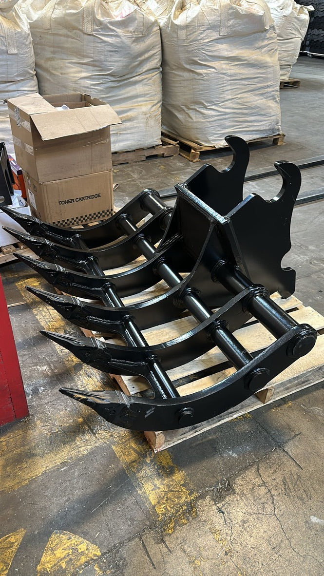 54" - 60" Excavator Brush Rake 150 Series with WBM 120 / CWS 120 Wedge Coupler