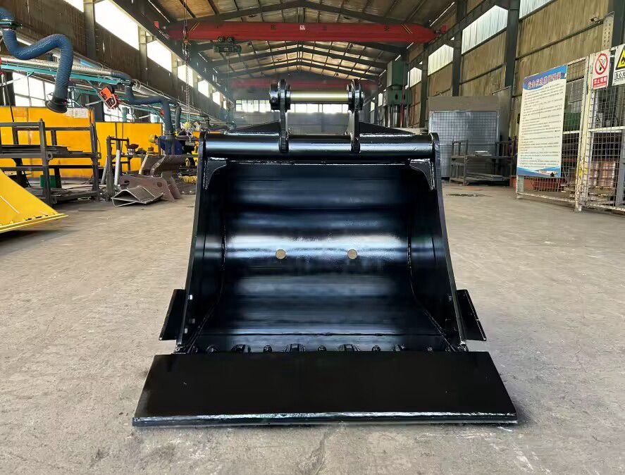 Close-up of 18" Excavator Digging Bucket for 6 Ton - 10 Ton Excavator - tough and durable heavy equipment.