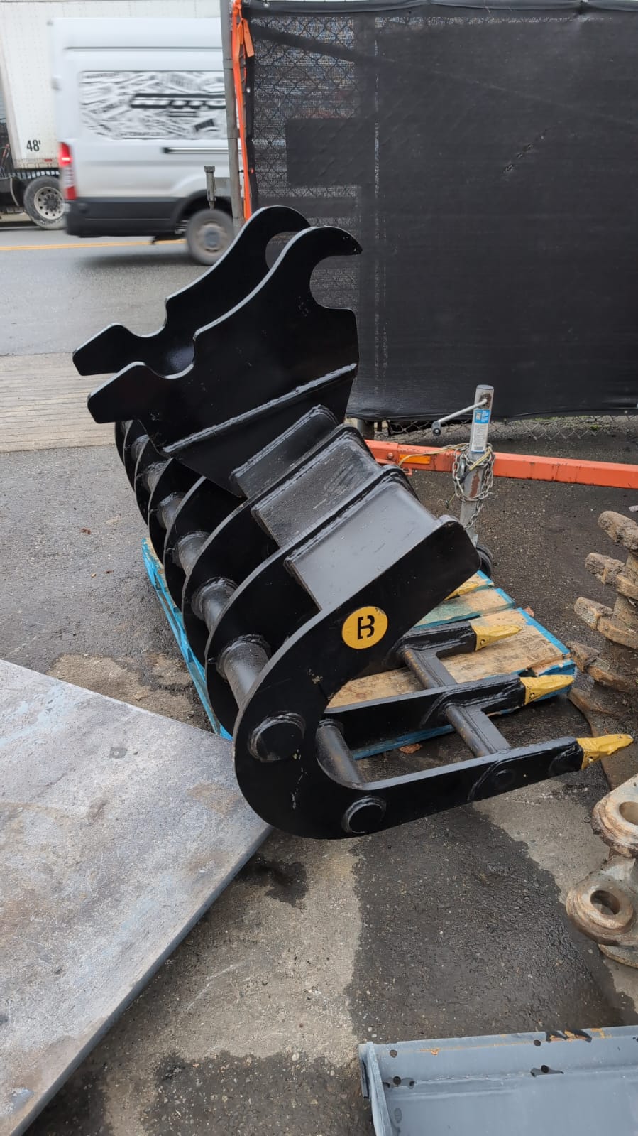70" Excavator Scoop Rake fits 12-17 Ton Excavator with WBM 120 - CWS 120 - Cat 312 Pin Couplers