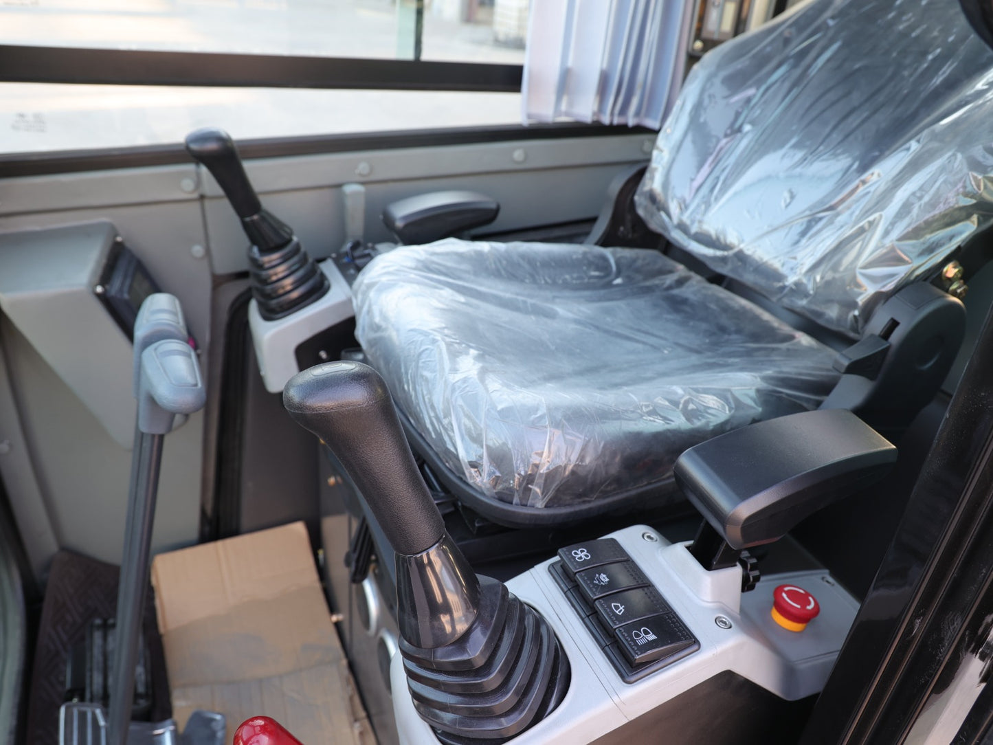 A reliable 3.8 Ton Closed Cab Excavator with Kubota Engine AC in Cab Heater and 2 Speed Drive Motor - Excavator For Sale in BC from Bully Dog Equipment in Vancouver.