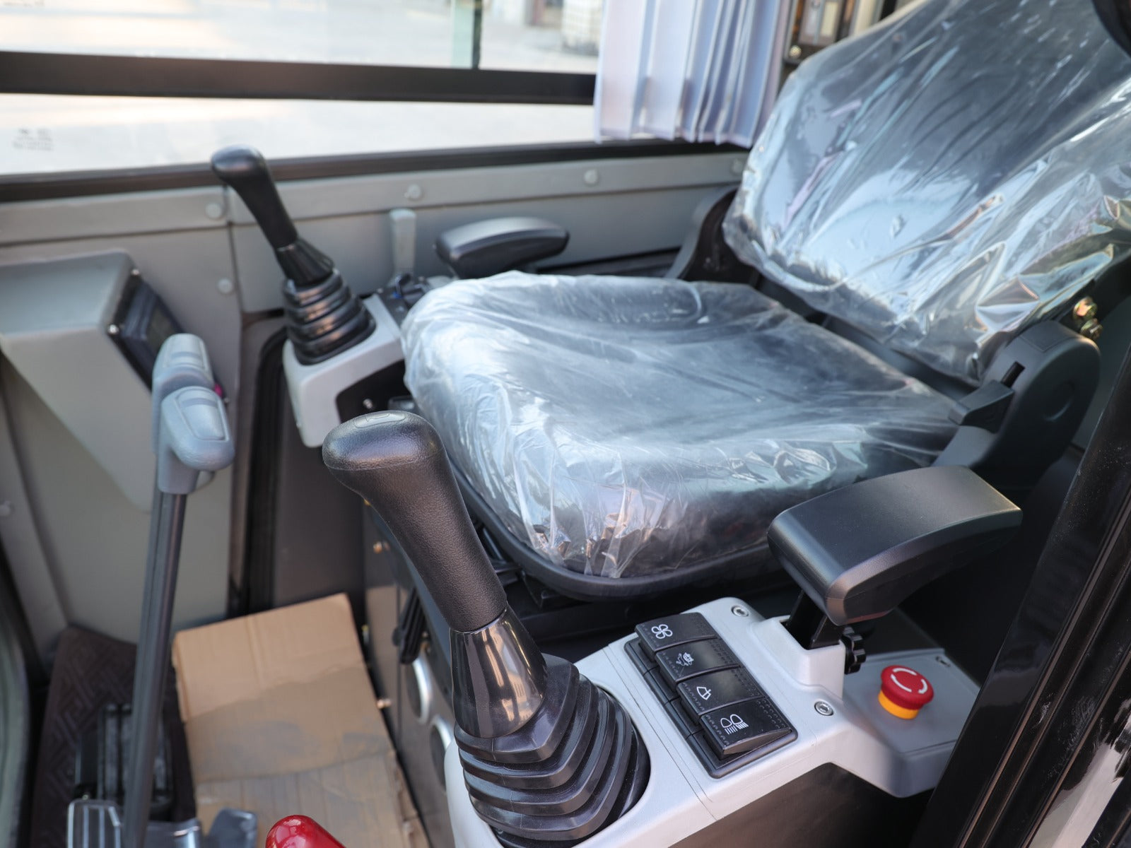 A reliable 3.8 Ton Closed Cab Excavator with Kubota Engine AC in Cab Heater and 2 Speed Drive Motor - Excavator For Sale in BC from Bully Dog Equipment in Vancouver.