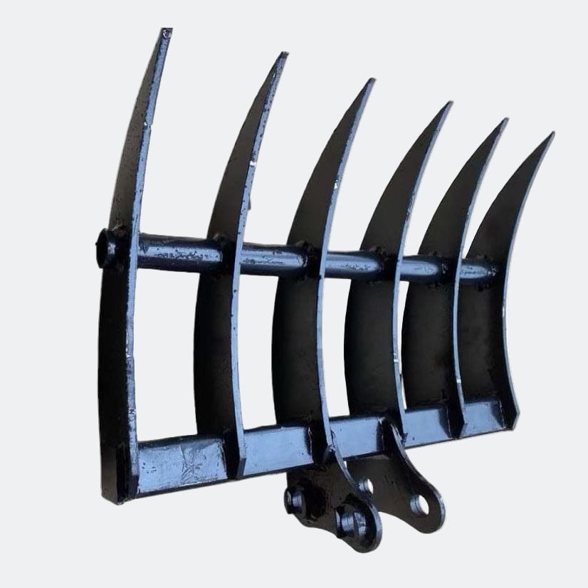 Chinese Mini Excavator: 24" Brush Rake, 25 mm pins - Bully Dog Equipment