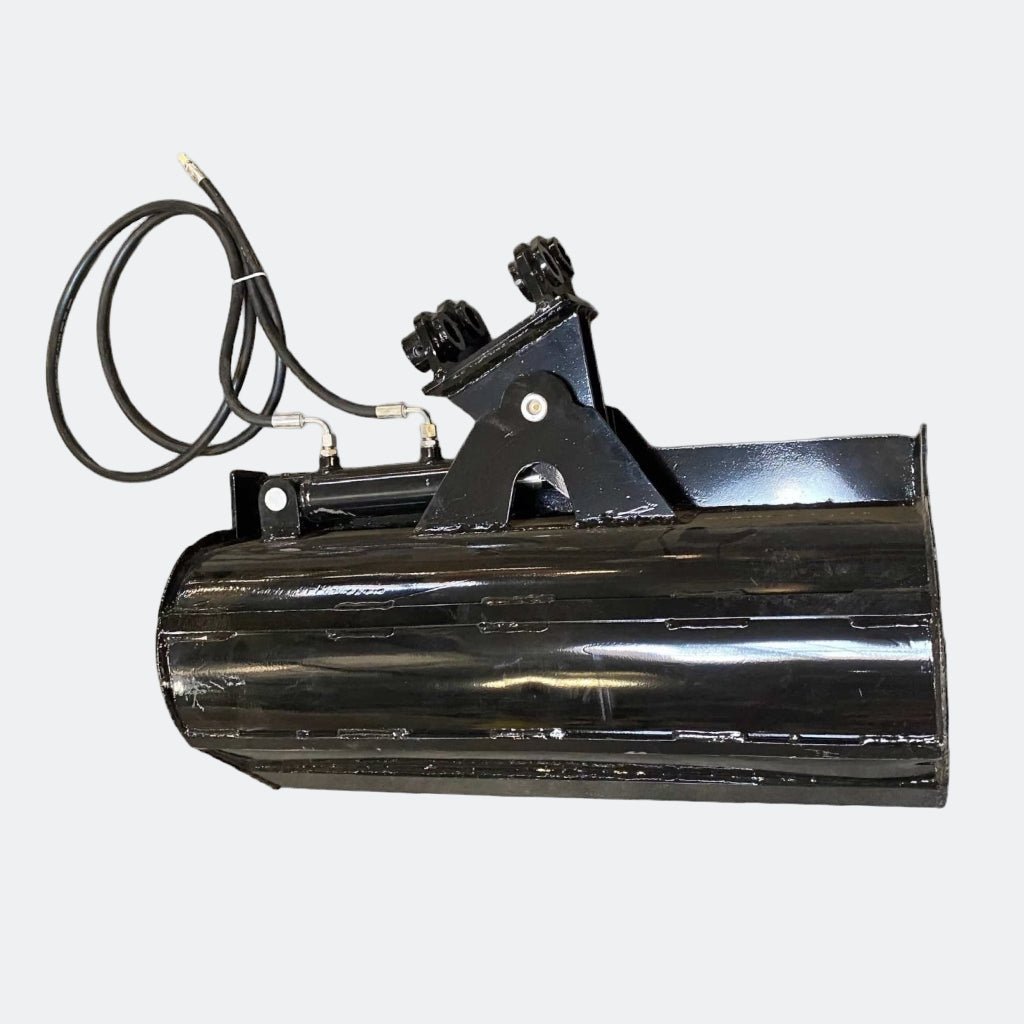 Chinese Mini Excavator: 32" Hydraulic Tilt Clean up Bucket (Twist Wrist Bucket), 30 mm pins - Bully Dog Equipment