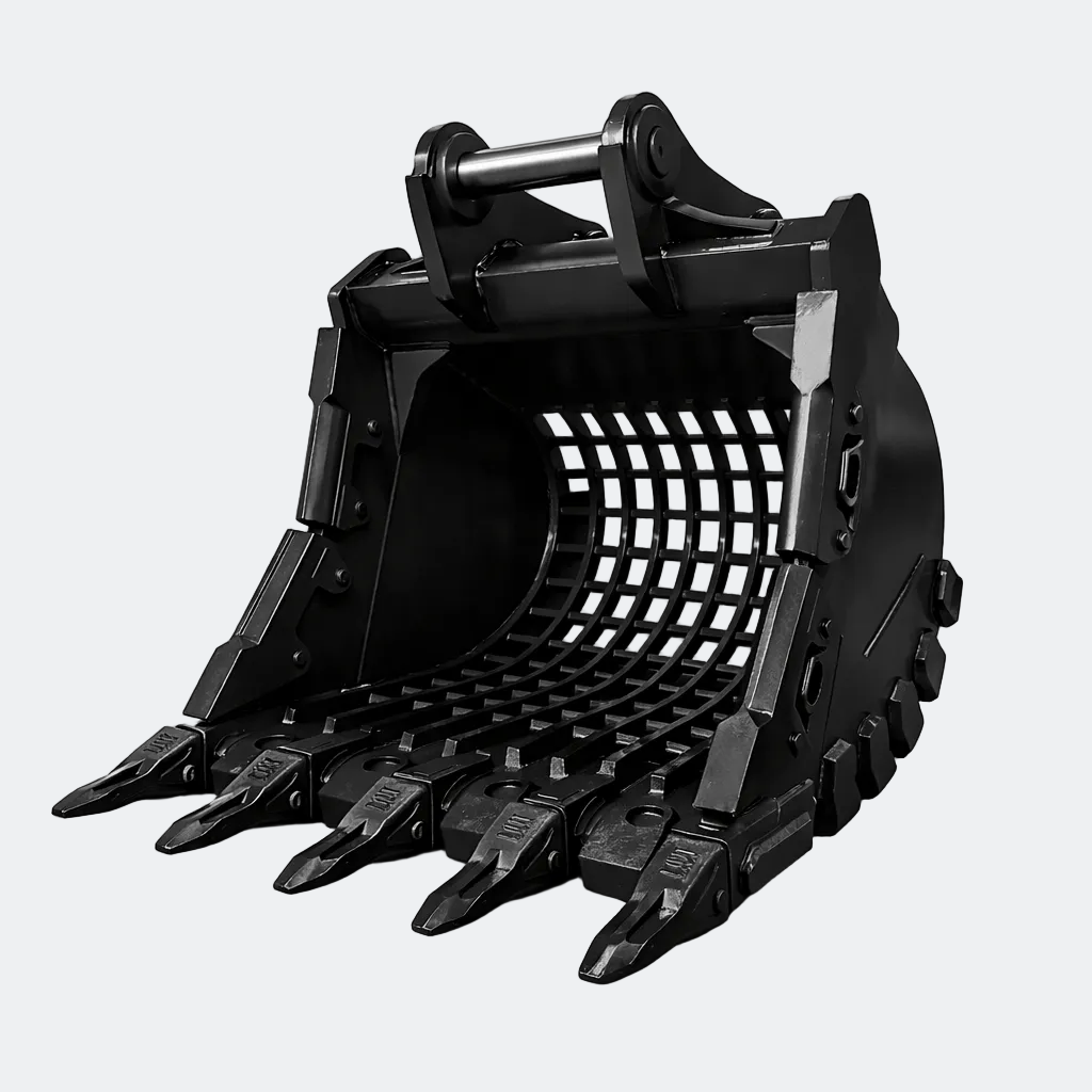 Excavator Bucket: Skeleton Digging Bucket Extreme duty WBM 300 Wedge Coupler, 30 ton – 40 ton Excavator - WBM 300 wedge coupler - Bully Dog Equipment