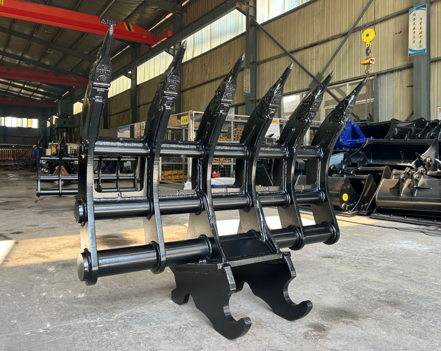 48" - 54" Brush Rake / Root Rake 6 Ton - 10 Ton Excavator with Wedge and Pin Couplers for sale at Bully Dog Equipment in Vancouver, BC.