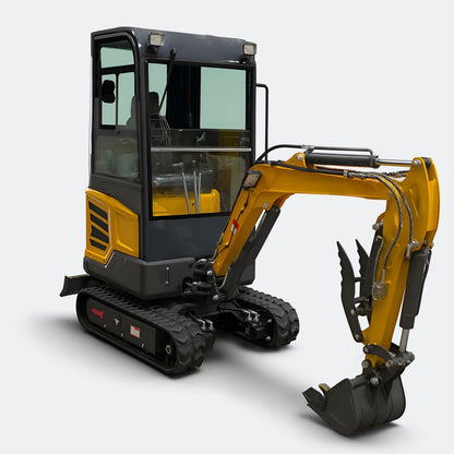 1.8 ton Closed Cab Excavator with Kubota Diesel Engine and in Cab Heater - Bully Dog Equipment