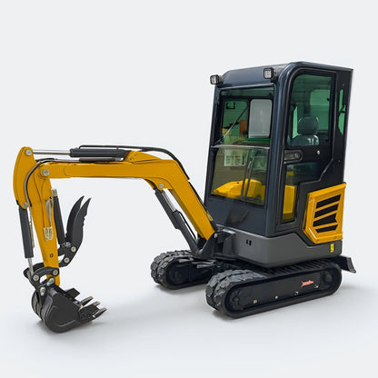 1.8 ton Closed Cab Excavator with Kubota Diesel Engine and in Cab Heater - Bully Dog Equipment