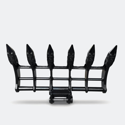 32" Brush / Root Rake, 1.5 ton – 2.5 ton Excavator - Bobcat E20 pins - Bully Dog Equipment