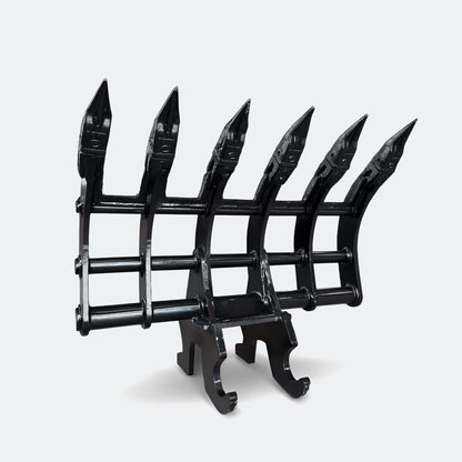 36" Brush / Root Rake, 2.5 ton – 4 ton Excavator - Kubota 26–40 wedge - Bully Dog Equipment