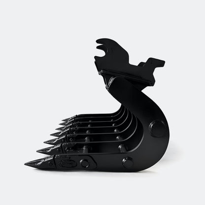 42" Scoop Rake, 4 ton – 6 ton Excavator - John Deere 50–60 wedge (WBM 50) - Bully Dog Equipment