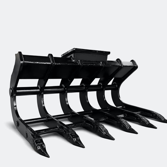 48" Scoop Rake, 6 ton – 10 ton Excavator - John Deere 70–100 wedge (WBM 80) - Bully Dog Equipment