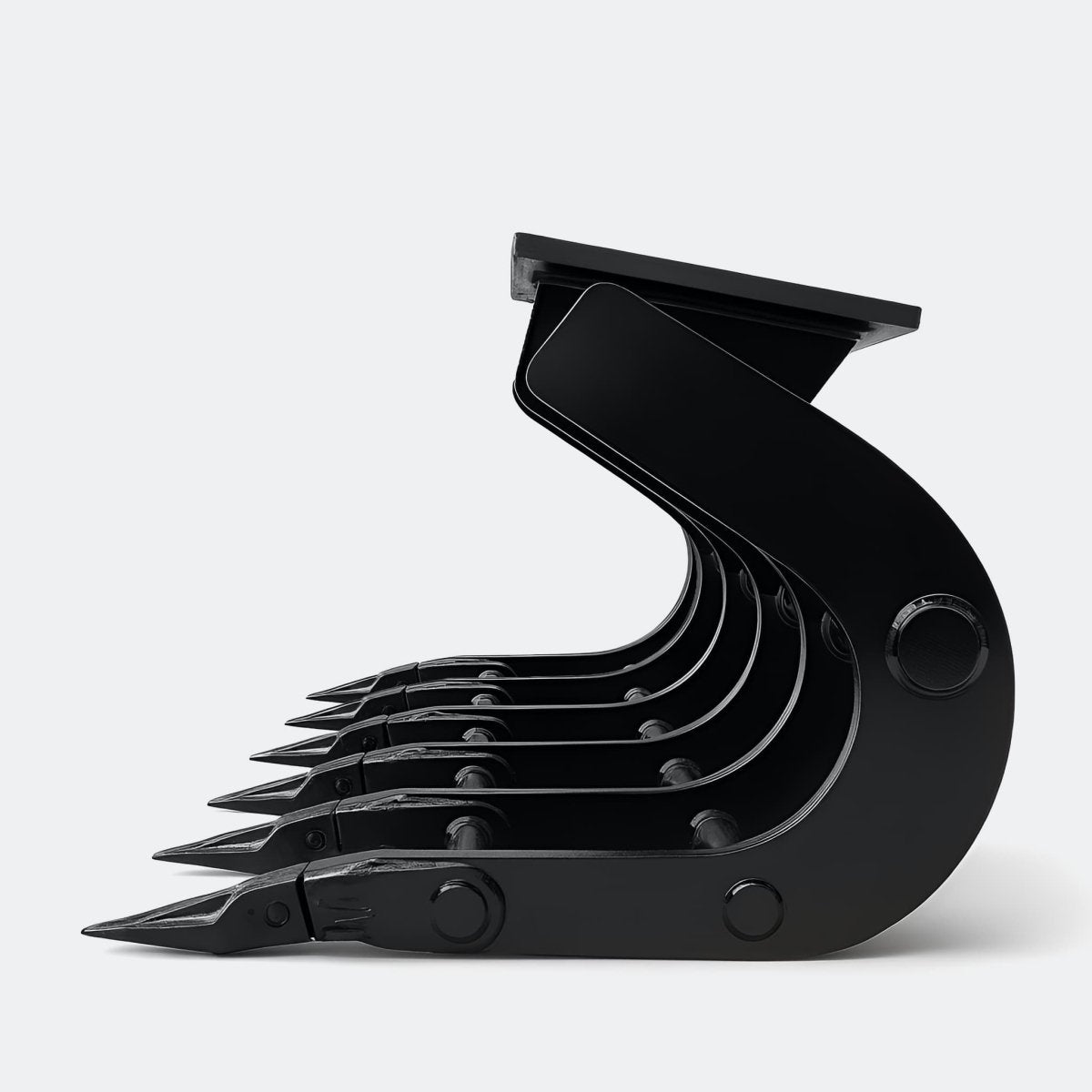 48" Scoop Rake, 6 ton – 10 ton Excavator - John Deere 70–100 wedge (WBM 80) - Bully Dog Equipment