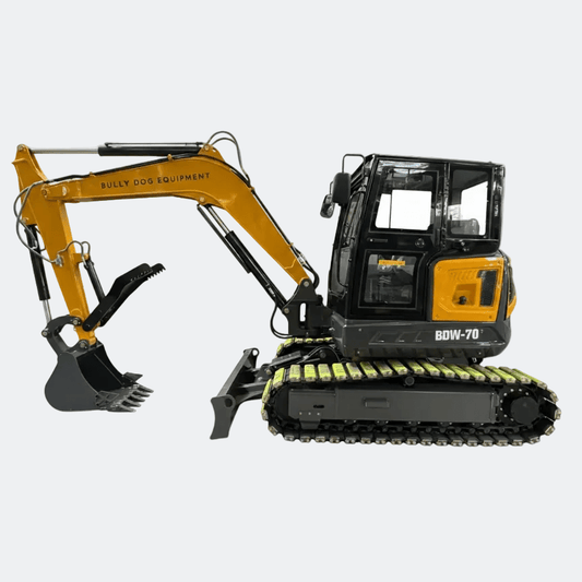 7 ton Closed Cab Excavator with Kubota Diesel Engine and in Cab Heater - Bully Dog Equipment