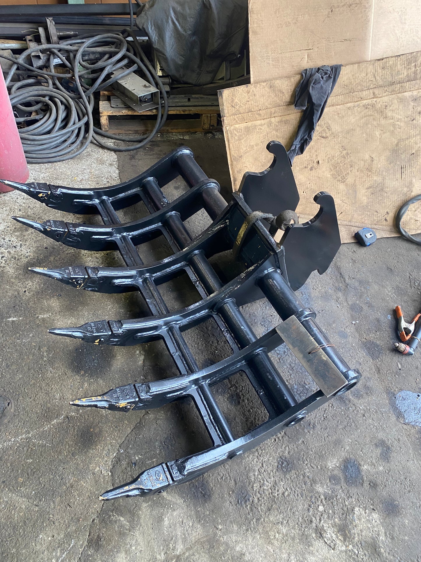 Heavy equipment - 54" Excavator Brush Rake / Root Rake fits 10 ton - 13 Ton Excavator with Wedge and Pin Couplers sold by Bully Dog Equipment.