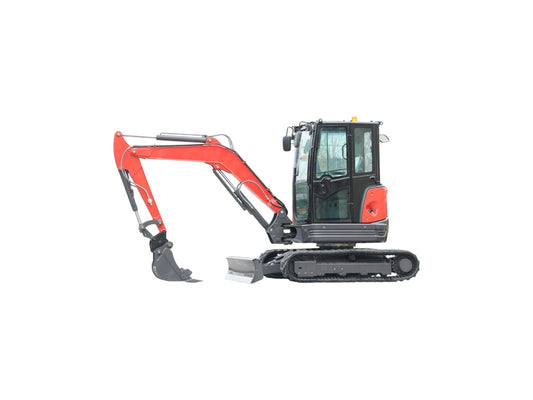 3.8 Ton Closed Cab Excavator with Kubota Engine AC in Cab Heater and 2 Speed Drive Motor - Excavator For Sale in BC