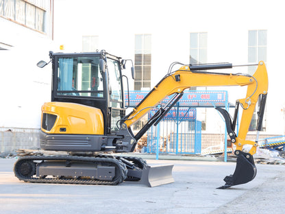 3.8 Ton Closed Cab Excavator with Kubota Engine AC in Cab Heater and 2 Speed Drive Motor - Excavator For Sale in BC