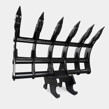 Brush Rake, 5 ton – 6 ton Excavator - 42" - John Deere 50–60 wedge (WBM 50) - Bully Dog Equipment