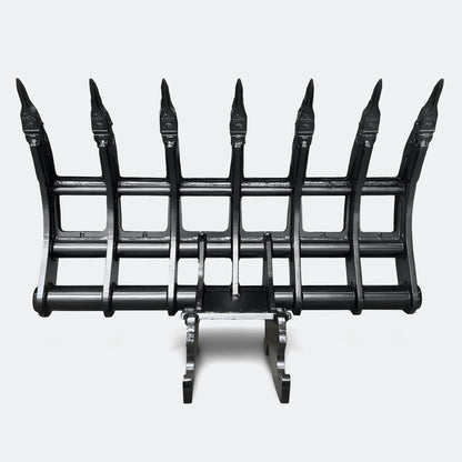 Brush Rake, 7 ton – 10 ton Excavator - 54" - John Deere 70–100 wedge (WBM 80) - Bully Dog Equipment