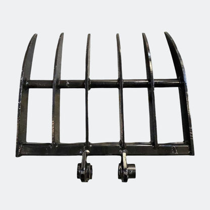 Chinese Mini Excavator: 24" Brush Rake, 30 mm pins - 100 mm C - C distance | 96 mm dipper gap - Bully Dog Equipment