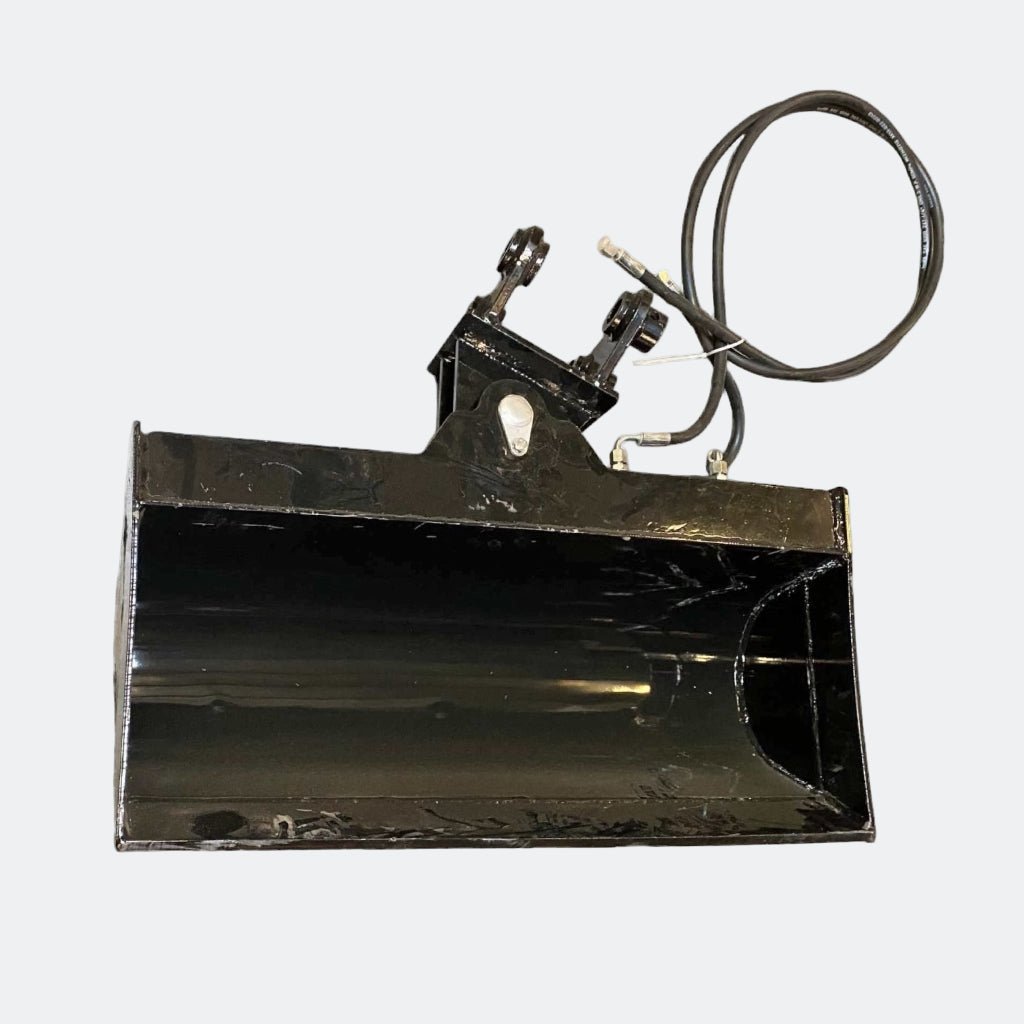 Chinese Mini Excavator: 32" Hydraulic Tilt Clean up Bucket (Twist Wrist Bucket), 30 mm pins - Bully Dog Equipment