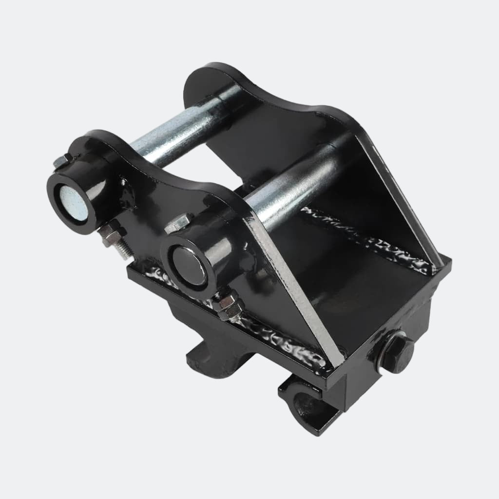 Chinese Mini Excavator: Mechanical Quick Hitch/Pin Grabber, Bolt lock quick hitch, 25 mm pins - Bully Dog Equipment