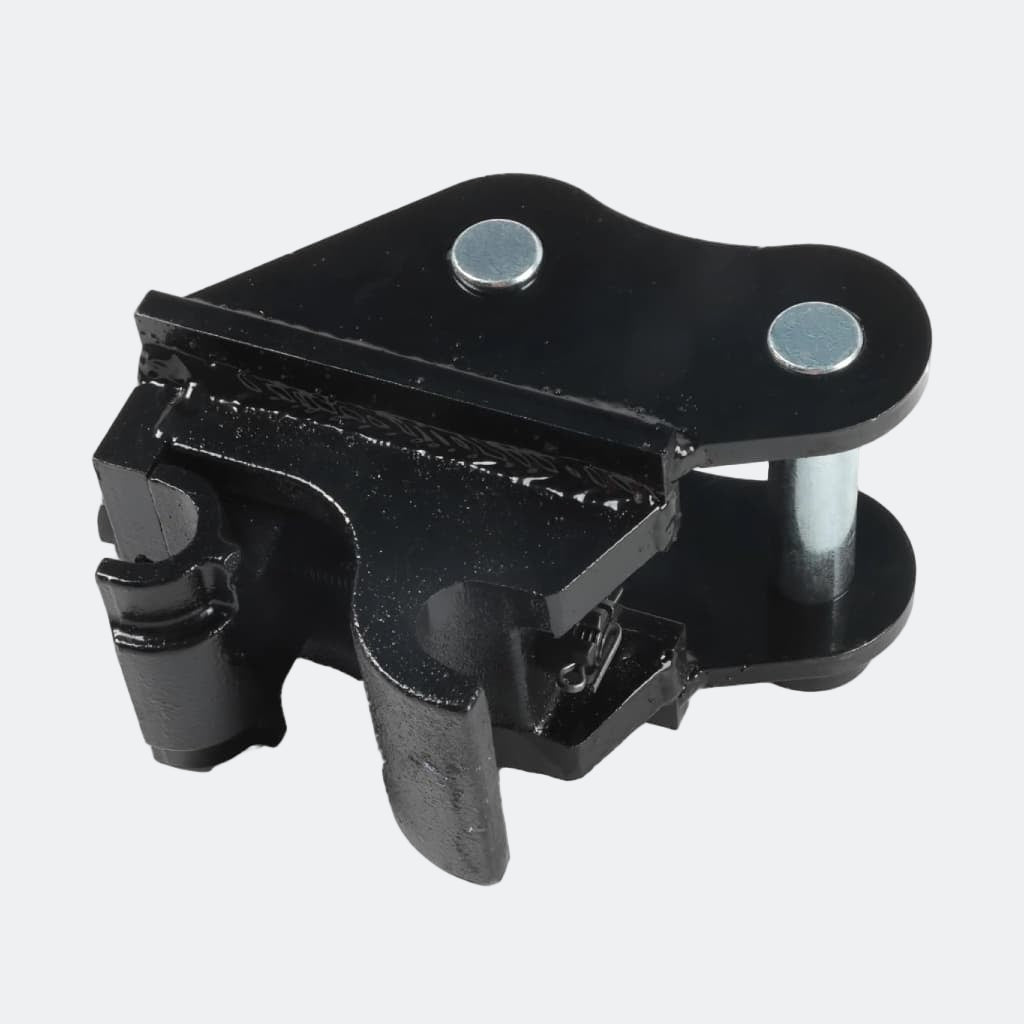 Chinese Mini Excavator: Mechanical Quick Hitch/Pin Grabber, Bolt lock quick hitch, 25 mm pins - Bully Dog Equipment