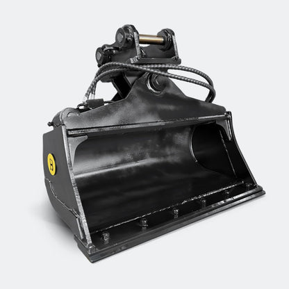 Excavator Bucket: 36" Tilt / Wrist Bucket, 2.5 ton – 4 ton Excavator - Caterpillar 303–304 pins - Bully Dog Equipment