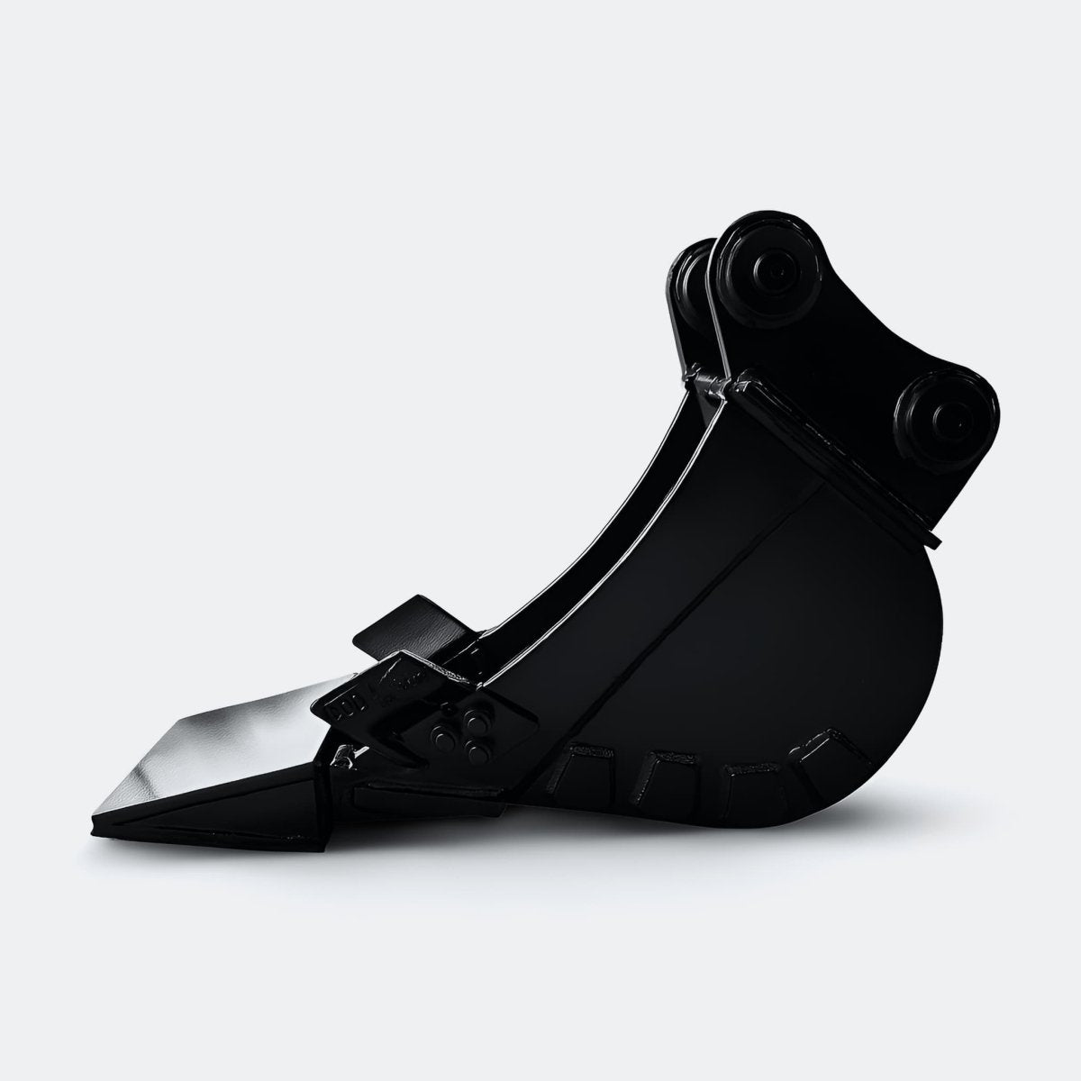 Excavator Bucket: Trenching Bucket, 2.5 ton – 4 ton Excavator - 12" - With bolt on removable cutting edge covering teeth - Bully Dog Equipment