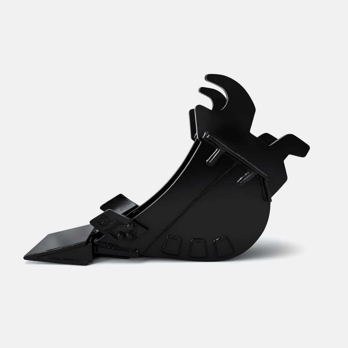 Excavator Bucket: Trenching Bucket, 2.5 ton – 4 ton Excavator - 8" - With bolt on removable cutting edge covering teeth - Bully Dog Equipment