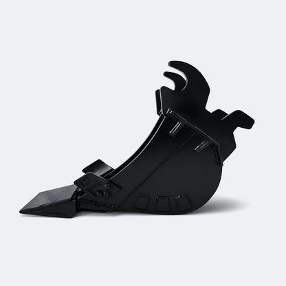 Excavator Bucket: Trenching Bucket, 2.5 ton – 4 ton Excavator - 8" - With bolt on removable cutting edge covering teeth - Bully Dog Equipment