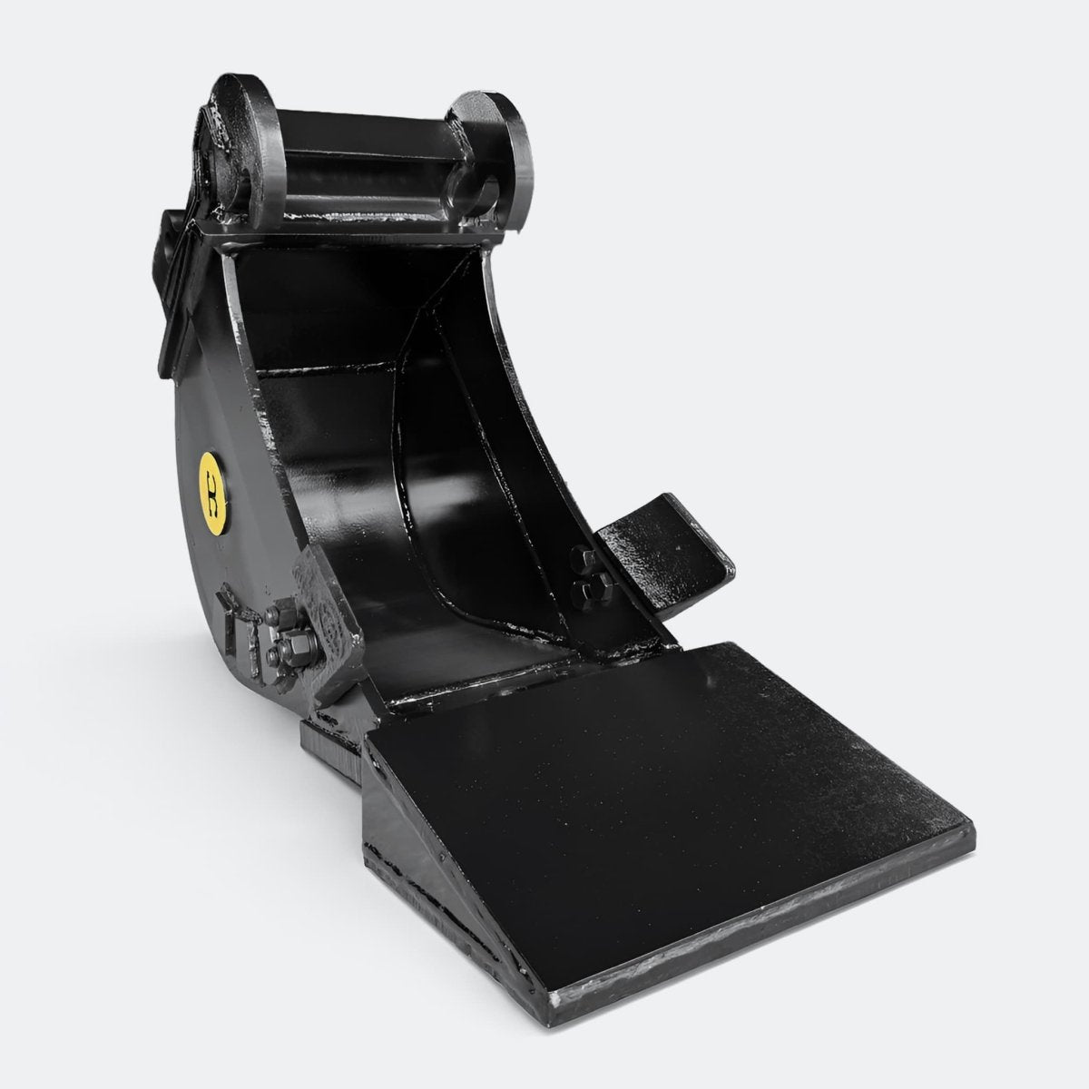 Excavator Bucket: Trenching Bucket, 2.5 ton – 4 ton Excavator - 12" - With bolt on removable cutting edge covering teeth - Bully Dog Equipment
