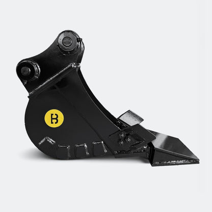 Excavator Bucket: Trenching Bucket, 2.5 ton – 4 ton Excavator - 8" - With bolt on removable cutting edge covering teeth - Bully Dog Equipment