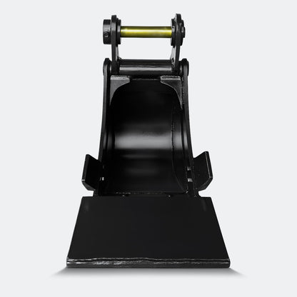 Excavator Bucket: Trenching Bucket, 2.5 ton – 4 ton Excavator - 12" - With bolt on removable cutting edge covering teeth - Bully Dog Equipment