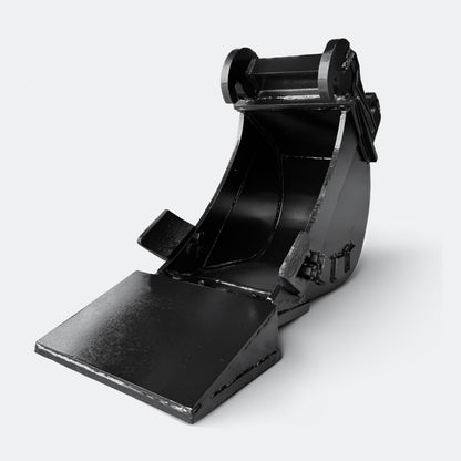 Excavator Bucket: Trenching Bucket, 2.5 ton – 4 ton Excavator - 12" - With bolt on removable cutting edge covering teeth - Bully Dog Equipment