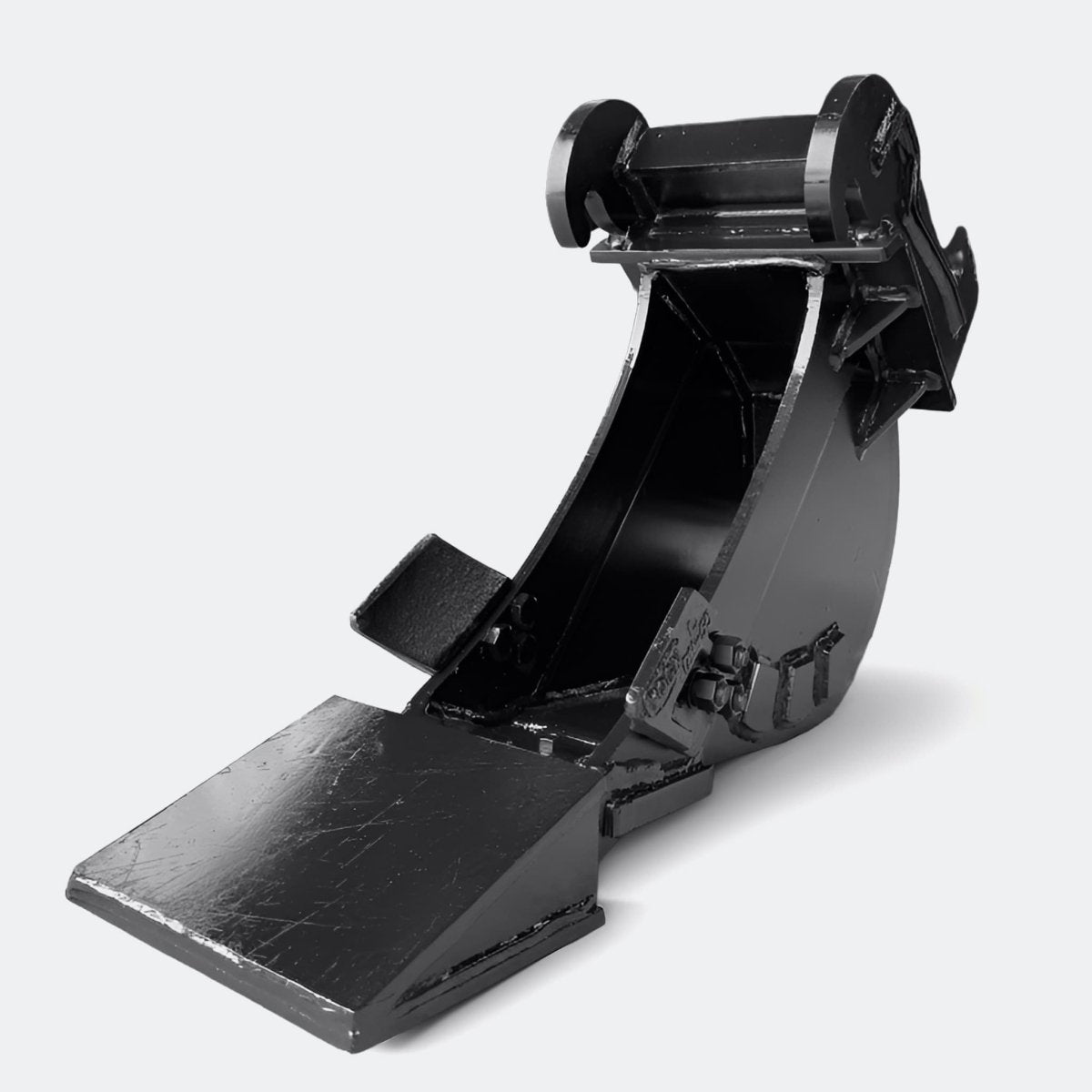 Excavator Bucket: Trenching Bucket, 2.5 ton – 4 ton Excavator - 8" - With bolt on removable cutting edge covering teeth - Bully Dog Equipment
