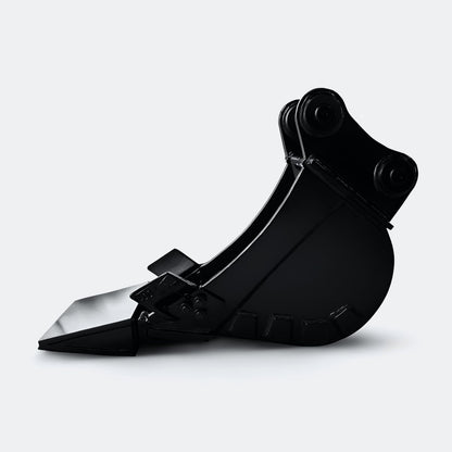 Excavator Bucket: Trenching Bucket, 2.5 ton – 4 ton Excavator - 8" - With bolt on removable cutting edge covering teeth - Bully Dog Equipment