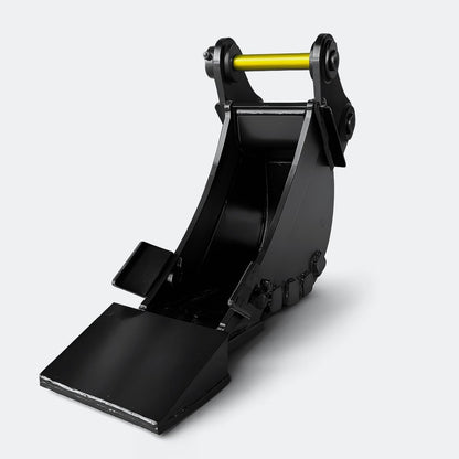 Excavator Bucket: Trenching Bucket, 2.5 ton – 4 ton Excavator - 8" - With bolt on removable cutting edge covering teeth - Bully Dog Equipment