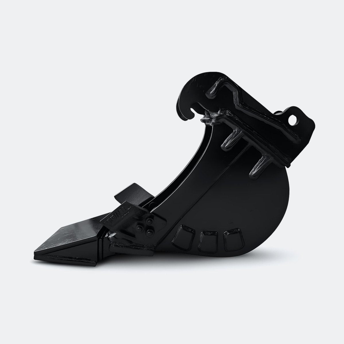 Excavator Bucket: Trenching Bucket, 2.5 ton – 4 ton Excavator - 8" - With bolt on removable cutting edge covering teeth - Bully Dog Equipment