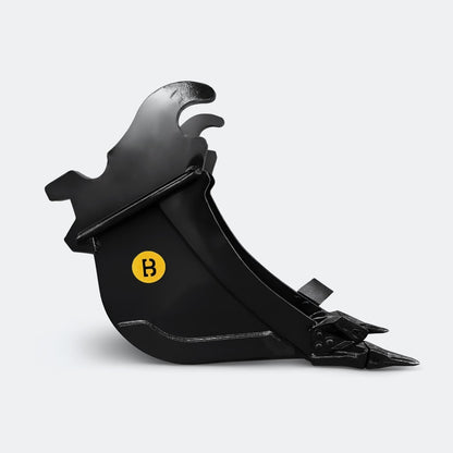 Excavator Bucket: Trenching Bucket, 7 ton – 10 ton Excavator - 12" - John Deere 70–100 wedge (WBM 80) - Bully Dog Equipment