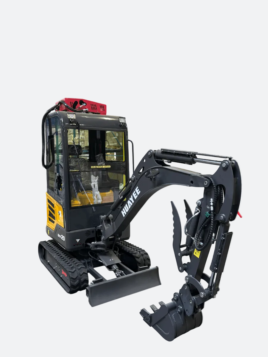 Huayee SHY 20 2 Ton Enclosed Cab Mini Excavator | Kubota Diesel - | Bully Dog Equipment