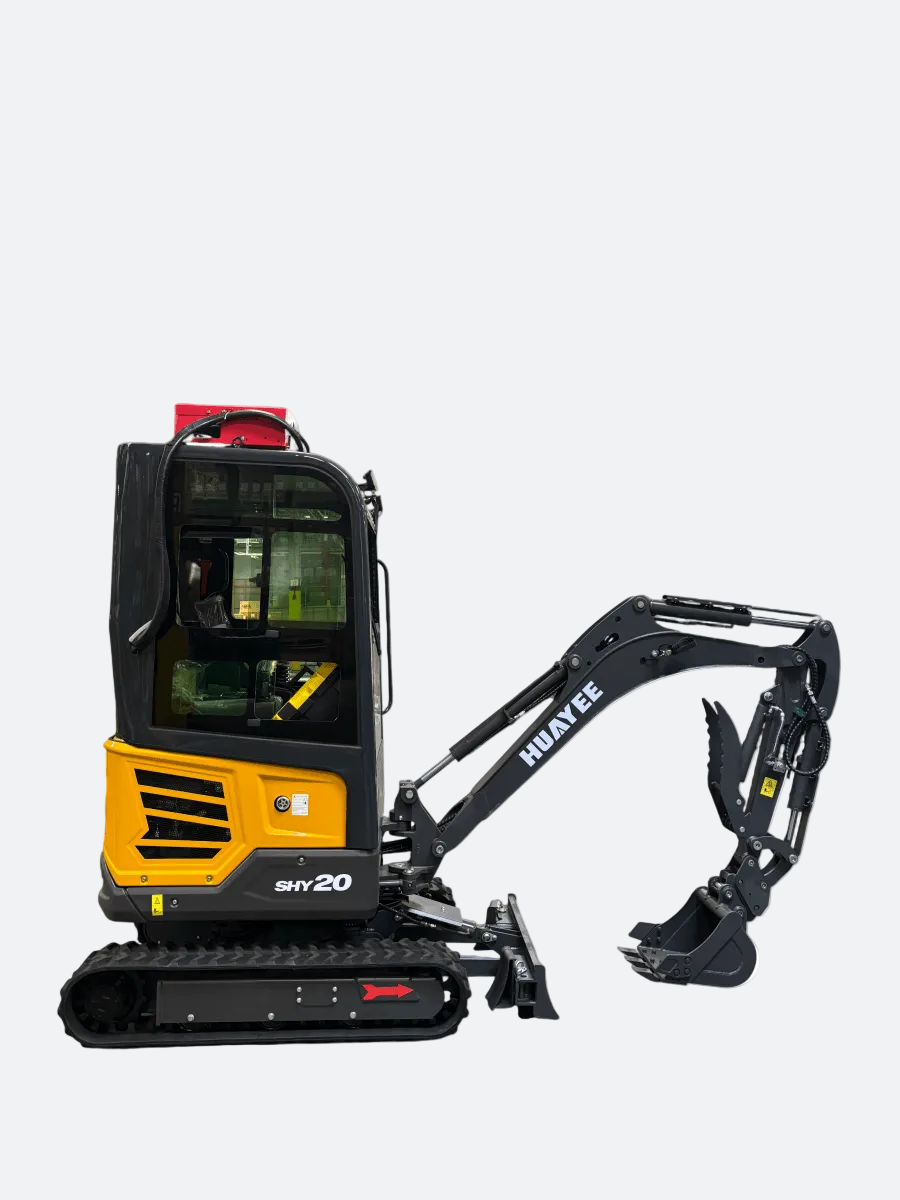 Huayee SHY 20 2 Ton Enclosed Cab Mini Excavator | Kubota Diesel - | Bully Dog Equipment