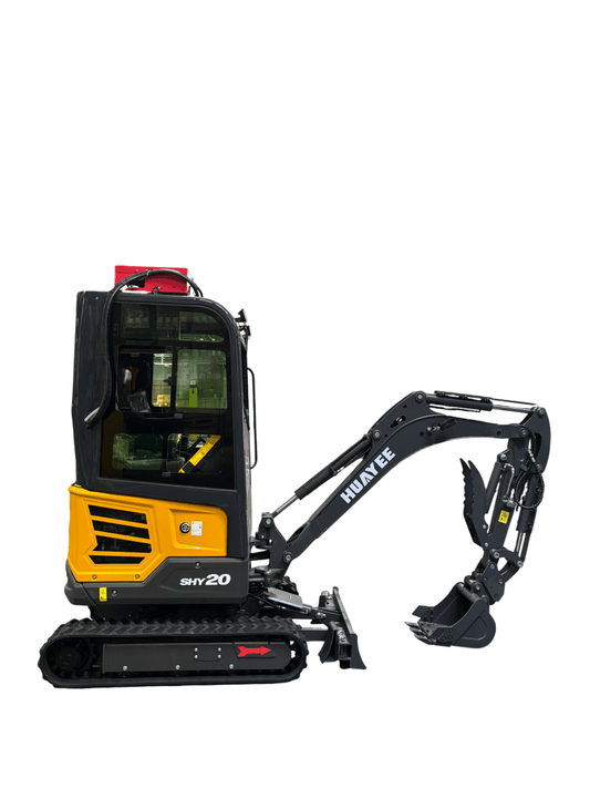 Huayee SHY 20 2 Ton Enclosed Cab Mini Excavator | Kubota Diesel - | Bully Dog Equipment