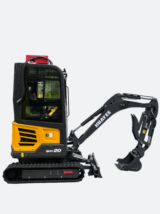 Huayee SHY 20 2 Ton Enclosed Cab Mini Excavator | Kubota Diesel - | Bully Dog Equipment