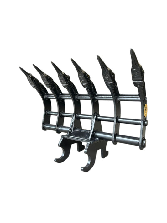 Product image of 32" Excavator Brush Rake / Root Rake fits 1.5 - 2.5 Ton Excavator with Wedge and Pin Couplers by Bully Dog Equipment.