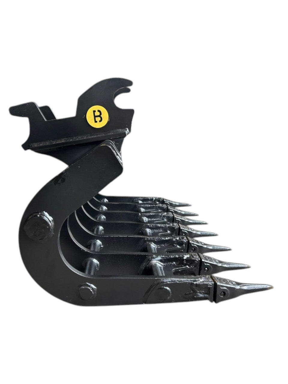 Product image of 42" Excavator Scoop Rake fits 3.5 Ton - 6 Ton Excavator with Wedge, Pins and X-Change Couplers by Bully Dog Equipment.