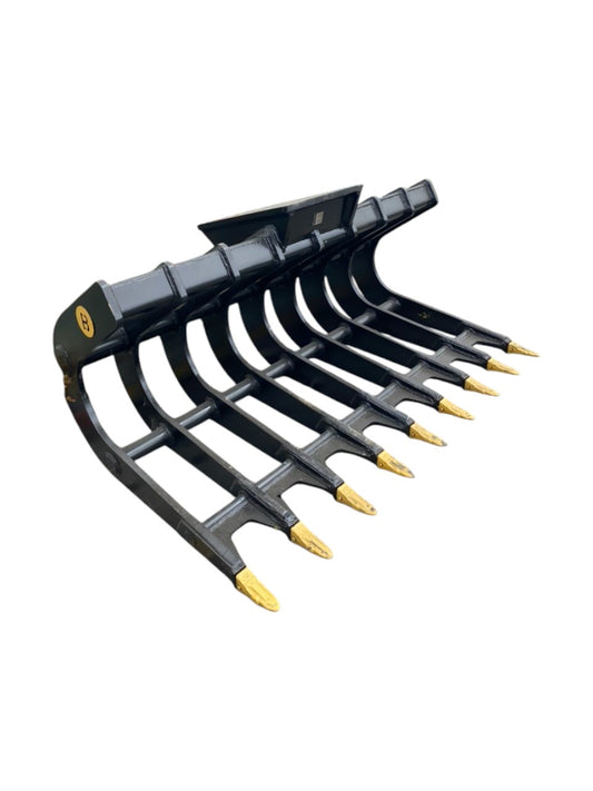 70" Excavator Scoop Rake Fits 18 Ton - 26 Ton Excavator with WBM 200 - WBM 250 Couplers