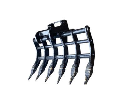 36" Excavator Brush Rake / Root Rake fits 2.5-4 Ton Excavator with Wedge, X- Change and Pin Couplers for sale at Bully Dog Equipment in Vancouver, BC.